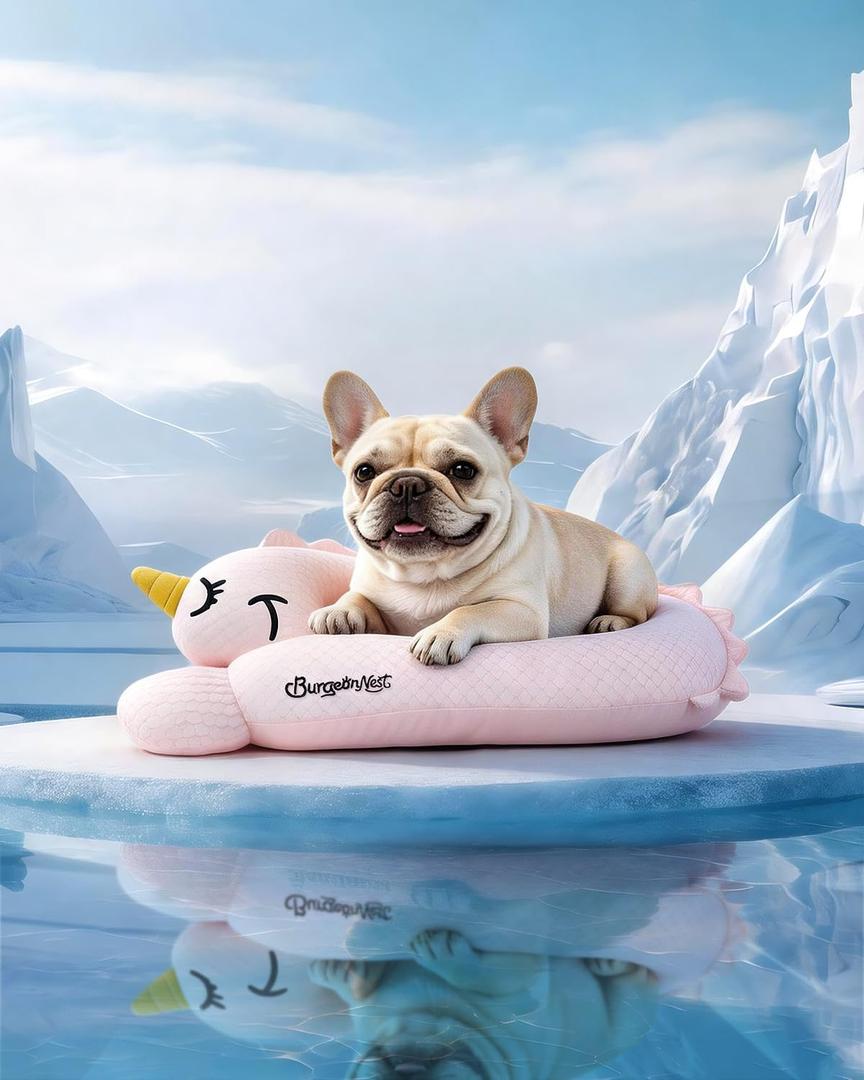 BurgeonNest Cooling Small Dog Pillow for Puppies and Cats (Cool Pink, Medium)