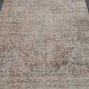 Boho Neutral Living Room Rug 5x7,Washable Vintage Rustic Earth Tone Modern Farmhouse Style Easy to Clean Stain Resistant Area Rugs for Bedroom Dining Room, Light Tan Brown and Beige