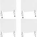 Desk Divider 4 Pcs Desk Privacy Panel 23.6''L x 15.8W'' Office Partitions Frosted Acrylic Panel Pack of 4 Desk Divider Partition with Adjustable Universal Base