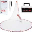 BasicGear Cast Net | 3ft-12ft Radius, 3/8 or 1/4 inch Mesh for Freshwater and Saltwater Bait Fish| Professional Grade and Upgraded Material | Throw Style