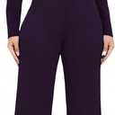DeftSharp Women's Sexy Cocktail Party Clubwear Casual Working Rompers Long Dressy Jumpsuit (Purple, S)