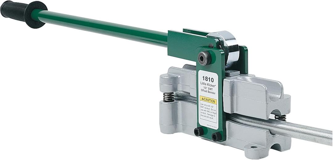 Greenlee 1810 Little Kicker Offset Hand Bender for 1/2" EMT Conduit, Silver/Green