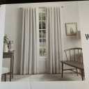 MARTHA STEWART Bedford Woven Plaid Blackout Back Tab Window Curtain Panels 95"