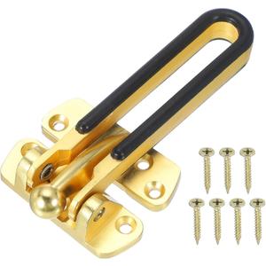 MECCANIXITY Door Chain Lock, Door Swing Bar Lock for Home Security Front Doors and Inside Doors with 7 Pcs Screws for Home Bedroom Hotel Apartment, Gold