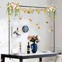 Over The Table Rod Stand with Clamps Adjustable Table Balloon Arch Stand for Party Wedding Anniversary, 34 to 98.43 Length, 30.25 to 47.25 Height(Color:Black)