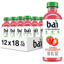 Bai Antioxidant Infused Water Beverage, Simbu Strawberry, 18 Fluid Ounce Bottle, Pack of 12, BB: 10/25/2025