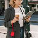 2 x MILPROX Compatible for AirPods Pro 3 Silicone Case 2025 - Soft Protective Skin Cover with Carabiner/Lanyard for Women Girls Men, Front LED Visible, Girly Smooth Design for Shockproof Case - Red