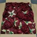 Thiccywoov 400 Pcs Flowers Long Stem Artificial Rose Bulk, 3.2 Inches Silk Rose Head Flowers Fake for Wedding Bridal Bouquet Independence Day Home Floral DIY Centerpieces Party Decoration (Burgundy)