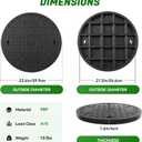 TONGMO Round Manhole Cover, 23.6 in Diameter, FRP Solid Top, No Frame