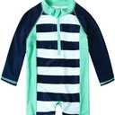 uideazone Baby Toddler Boys Zipper Rash Guard Swimsuit UPF 50+ One Piece Beach Swimwear Bathing Suits, Size: 6-12 Months
