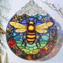 Bee Stained Glass Orament - Christmas Ornament - Christmas Decorations for Tree - Holiday Present ldeas - Gift Exchange