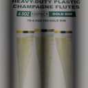 FOCUSLINE 100 Pack Plastic Champagne Flutes, 4.5 Oz Gold Rim Plastic Champagne Glasses, Disposable Clear Toasting Glasses Recyclable Champagne Cups for Wedding Party