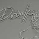 Looklight Drinks Neon Sign Bar Neon Signs for Wall Decor Neon Sign For Room White Neon Light Sign Led Neon Bar Signs USB Connectivity Light Up Wall Decor for Teen Room Bedroom Store
