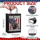 24 Pcs 250th Anniversary Bags Patriotic Gift Bags with Handles 4th of July 1776-2026 250 Anniversary Years Freedom Paper Bag Patriotic Decoration for Independence Day Memorial Day Party Supplies