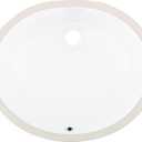 MSI 17.0 (L) x 14.125 (W) x 7.75 (H) Oval Porcelain Ceramic Undermount Bathroom Vanity Vessel Sink, White