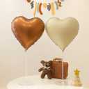2 x 10pc Cream White Heart Balloons - 18 Inch Sand White Heart Shapes for Baby Showers, Weddings, Valentine's Day Decorations