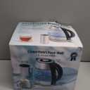 CHEFMAN Electric Kettle - 1.2L 1500W Hot Water Tea Pot with Infuser, BPA Free, Auto Shut Off, Boil-Dry Protection, Removable Lid, LED Light, Cordless Glass Electric Tea Kettle  Stainless Steel