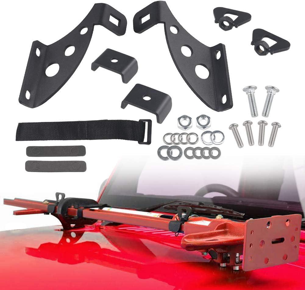 WMPHE Compatible with Jack Mount Hood Hinge/Door Hinge Bracket Jeep Wrangler JK JL JKU 2007 2008 2009 2010 2011 2012 2013 2014 2015 2016 2017 2018 2019 2020 2021 2022 2023 2024