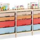 Storage Cabinet with 12 Drawers, Home Storage With Wooden Tabletop, Cube Storage Organizer for Living Room, Bedroom, Classroom, Office, Playroom, Craft Room, (Colorful)