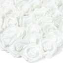 Juvale White Artificial Roses - 100-Pack, 3in Diameter - Realistic Foam Faux Flowers for Wedding Decor & Centerpiece Table Decorations
