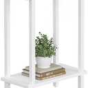 TUTOTAK Small Side Table, Narrow End Table, Skinny Sofa Table, Slim Nightstand, Couch Table, Living Room, Bed Room, White TB01BW062 (2-Tier7.9"D x 15.8"W x 22.5"H)