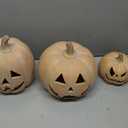 Fuutreo 3 Pcs Resin Halloween Pumpkin Decor Jack O' Lantern Outdoor Decor
