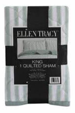 Ellen Tracy™ Stripe Single King Quilted Sham - Green