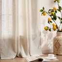 Extra Wide 100 Inch Linen Curtain for Living Room Divider Light Filtering Semi Sheer Grommet Patio Curtain for Sliding Door Natural Beige Coastal Decor Sunroom Floor to Ceiling Window Panel 100"x84"