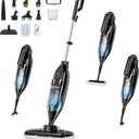 Steam Mop, 12-in-1 Powerful Handheld Steam Cleaner Detachable Steam Mops for Floor Cleaning, 565ML Removable Tank, 23FT Power Cable, Multi Purpose Steamer for Hardwood, Tile, Grout, Furniture (black)
