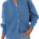 PRETTYGARDEN Cardigan for Women 2026 Fall Fashion Long Sleeve Trendy Button Down Work Office Sweaters Cute Winter Jacket (M)