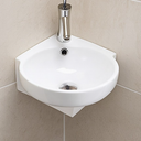 Wall Hung Corner Cloakroom Basin 580mm White Ceramic Small Bathroom Sink
