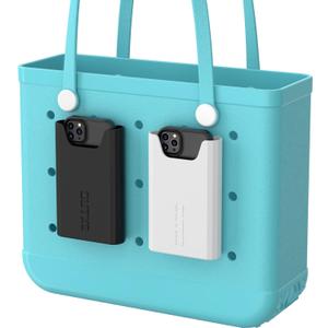 OUTXE 2 Pack Bogg Bag Phone Holder Compatible with All Bogg Bags, Silicone Cell Phone Holder Accessories for Bogg Bag, Black and White Phone Case Holder Insert for Simply Southern