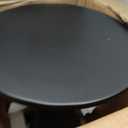 Round Modern Metal Side Table, Minimalist Accent Table for Small Spaces Cocktail and Drink Table for Living Room Bedroom, Black
