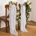 Leetaltree 2 Pack Ivory Cheesecloth Table Runner, 35x120 Inch Boho Rustic Cheese Cloth Table Runner, Decorative Table Runners for Bridal Baby Shower Decorations or Wedding Table Decorations