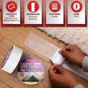 XFasten Double Sided Carpet Tape for Area Rugs On Carpet 2 Inch x 35 Yards No Residue Clear Adhesive Rug Tape Hardwood Floor No Damage Carpet Tape Double Sided Tape for Carpet Rug Tape Gripper