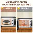 WENWELL 12 Inchs Microwave Splatter Cover & Silicone Mat, Large Vented Collapsible Guard dish Plate lid & Round Kitchen mat for food