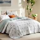 Bedsure Floral Quilt Set Queen - Reversible Botanical Spring Flower Quilt Bedding Set, 3 Pieces Microfiber Lightweight Bedspread, Coverlet with 2 Pillow Shams for All Seasons (90"x96") (06 - Bouquet)