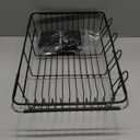 Dish Drying Rack Over the Sink In Stainless Steel Black Expandable Drainer for Small Kitchen, Counter Space Saving Compact Inside Sink Plate Dryer, Adjustable Hanging Metal Wire Strainer Drain Holder