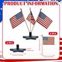 Yousoontic 2 Sets Vintage 4th of July Decorations American Flag with Pentagram Bracket Wooden Block 250th Anniversary Independence Day Patriotic Table Decorations for Home Tiered Tray Decor