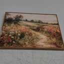 Framed Canvas Wall Art Vintage Decor, Vintage Painting Wall Art Prints, Landscape Wall Art for Living Room Decor Bedroom Home Bathroom Wall Decor (Wildflower Field) (16"L x 12"W)