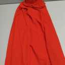 v28 Women Full/Ankle Length Elastic Pleated Retro Maxi Chiffon Long Skirt (Red, L)