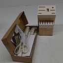 CAROTE 14 Pieces Knife Set with Block, Forged, High Carbon Stainless Steel Sharp Blade Block Knife Set, Dishwasher Safe Cutlery, Cream
