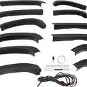 ALMULOO Fender Flares Set Compatible with 2014-2015 GMC Sierra 1500 Front & Rear Wheel Eyebrow 4PCS Fender Trim Plastic(PP+T30) Textured Black