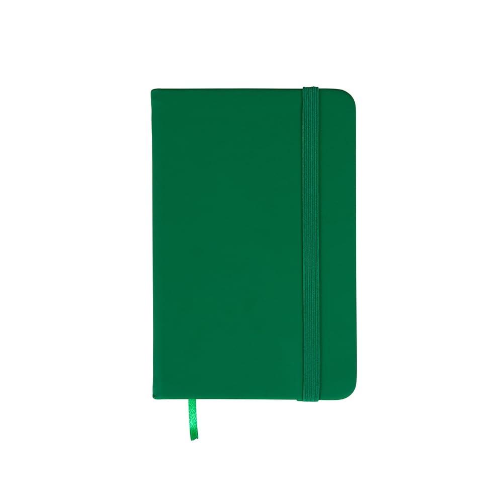 Rubberized Notebook 14x8cm with Elastic Tape (Green)