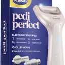 Dr. Scholl's Pedi Perfect Electric Foot Callus Remover, Waterproof, Rechargeable with x2 Roller Heads, Removes Hard Skin for Soft Beautiful Feet, 90 Minute Run Time, Dust Catcher, Pedicure Tools