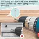 Yaocom 500 Pieces Double-Head Skirting Thread Seamless Nails Non-Marking 2 Sided Invisible Special Hidden Nails with 5 Installation Barrels for Skirting
