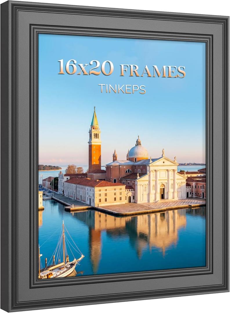 16x20 frames Black, 2-Inch Wide Border Poster Frames 16 x 20 with Black Backboard, picture frames 16x20 Wall Hanging