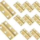 3 x COMOK 8 Pcs 1.5 Inch Butt Hinges Mini Solid Brass Hinges Cabinet Drawer Folding Butt Hinges for Cabinet Drawer Wooden Jewelry Box