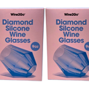 Wine2Go Diamond Silicone Wine Glasses 9oz 2 Pack