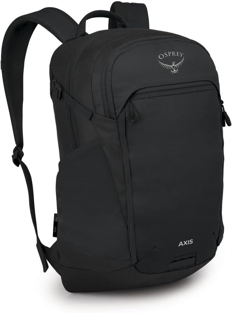 Osprey Axis Laptop Backpack – Sleek, Urban-Ready Everyday Pack with Laptop Sleeve, Dual Water Bottle Pockets, and Compression Straps – Ideal for College, City Commutes, and Casual Travel, Black